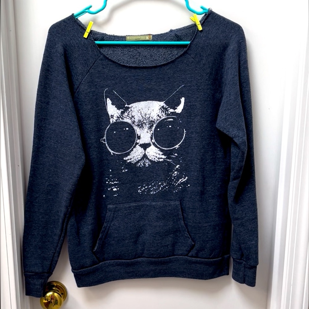 Off the shoulder cat sweater
